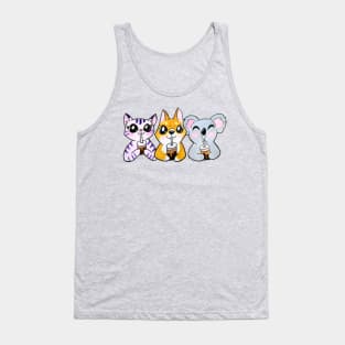 Animal Friends Drinking Boba Tank Top